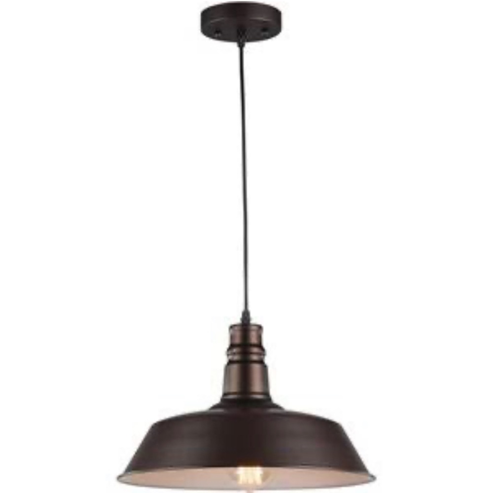 CHLOE Friedrich Industrial 1 Light Rubbed Bronze Ceiling Mini Pendant 14" Wide